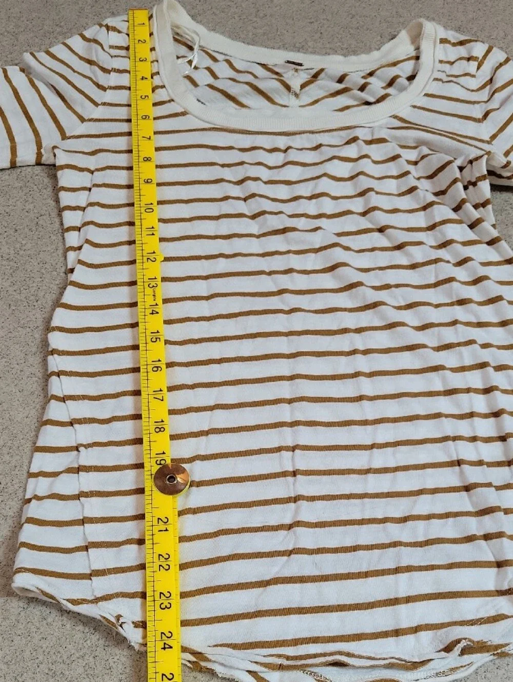 Free People Striped Scoop Neck Long Sleeve Top with Lace Cuff Cottom Size Medium